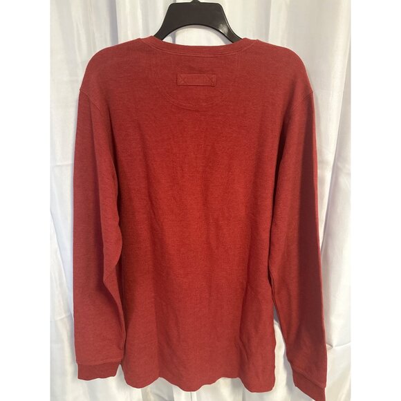 Duluth Trading Co Shirt New Men's Red Med Trim Fit Longtail Waffle Henley - Picture 4 of 5
